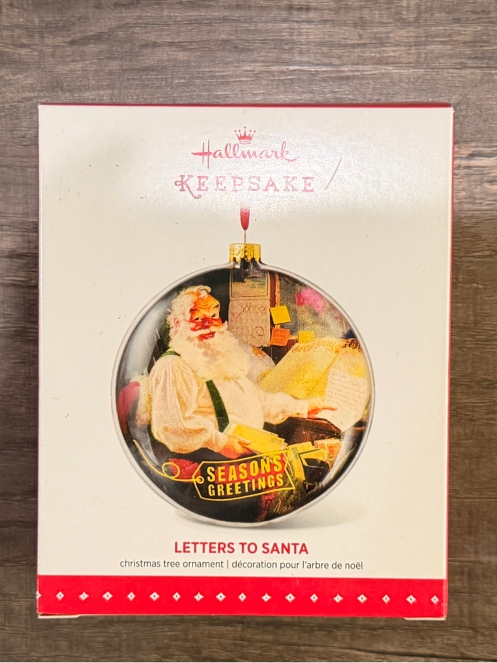 NEW IN BOX ‘Letters to Santa' Ornament - Red & White